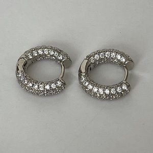 New Luxury Silver Color Huggie Hoop Earrings for Women
